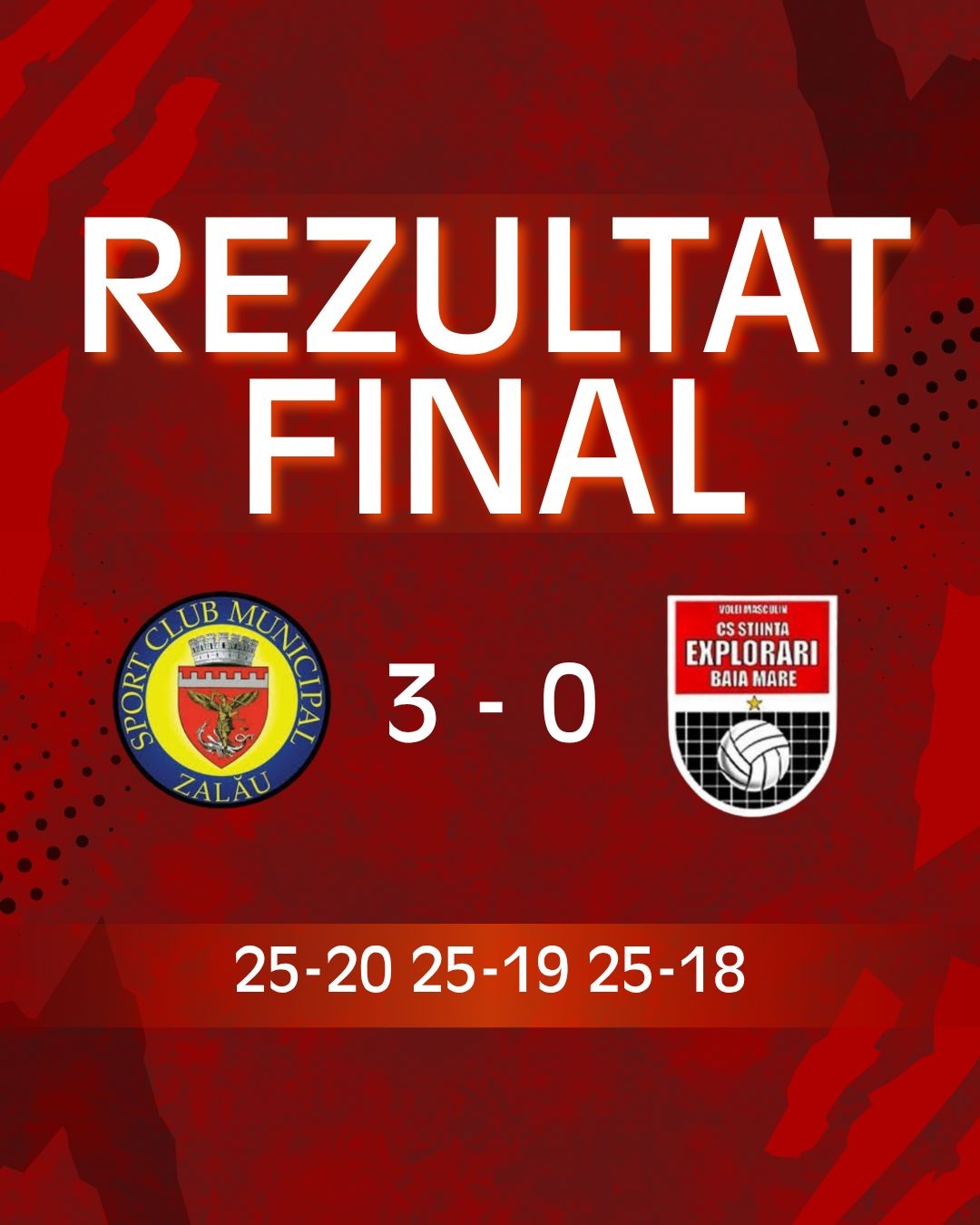 Înfrângere în trei seturi la Zalău